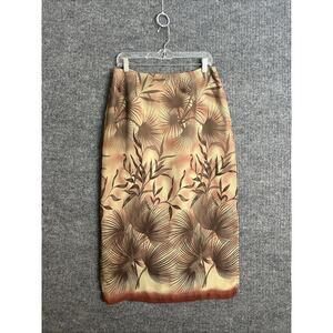 Vintage Tailor Womens Midi Skirt Size 12 Botanical Floral Slit Side Y2K Boho
